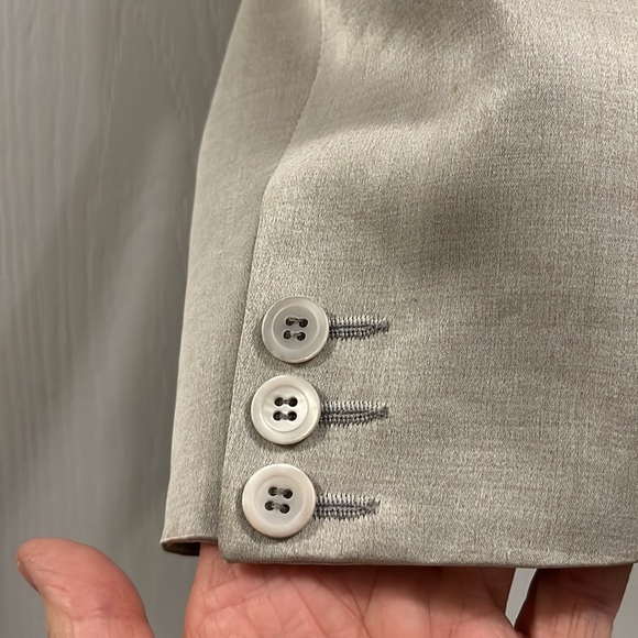 EUC Lida Baday silver blazer style single button silk and wool blend jac… - Picture 5 of 12